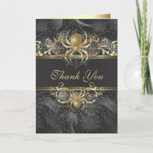 Golden Spider Thank You Wedding  Card