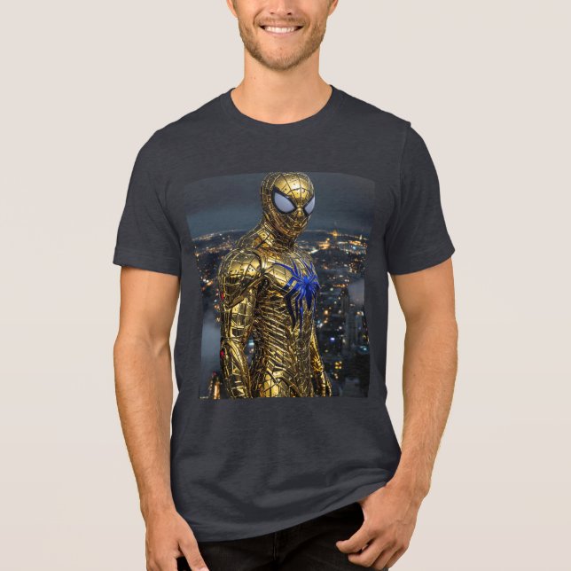 Golden Spider: Ultra-Realistic Metallic Suit T-Shi Tri-Blend Shirt (Front)