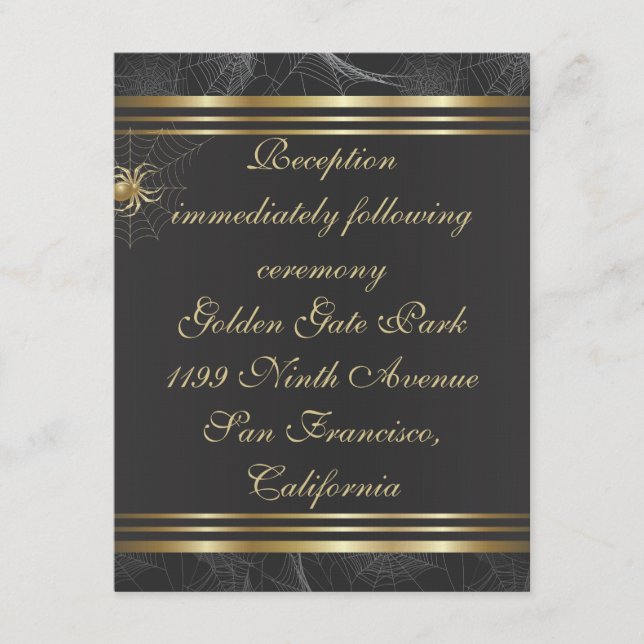 Golden Spiders Reception Insert Card (Front)