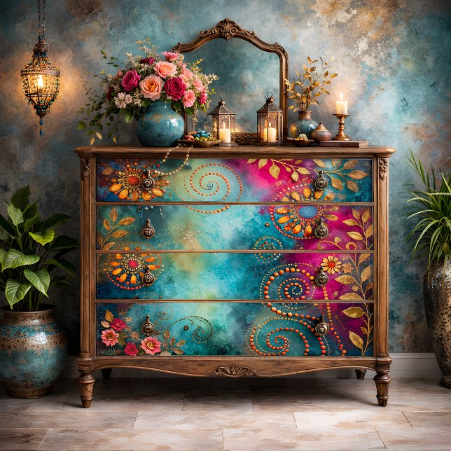 Golden Spiral Decoupage Tissue Paper (Golden Spiral Decoupage Tissue Paper Mockup)