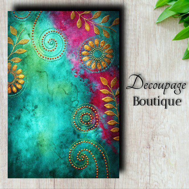 Golden Spiral Decoupage Tissue Paper (Golden Spiral Decoupage Tissue Paper)