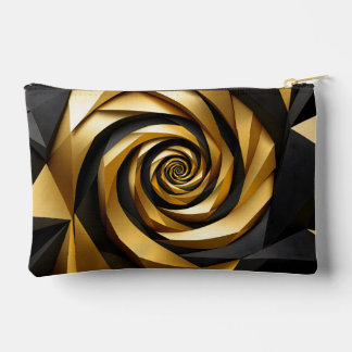 Golden Spiral Geometry Accessory Pouch