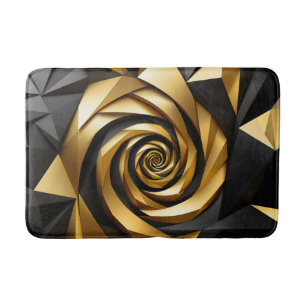 Golden Spiral Geometry Bath Mat