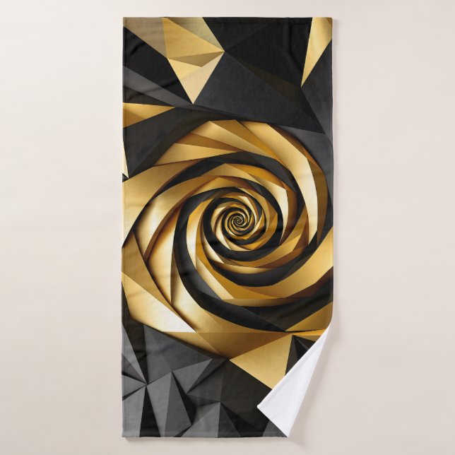 Golden Spiral Geometry Bath Towel (Bath Towel)
