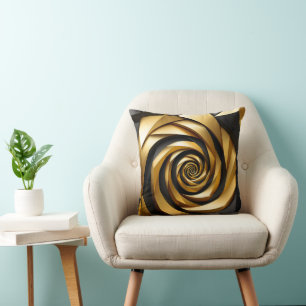 Golden Spiral Geometry Cushion