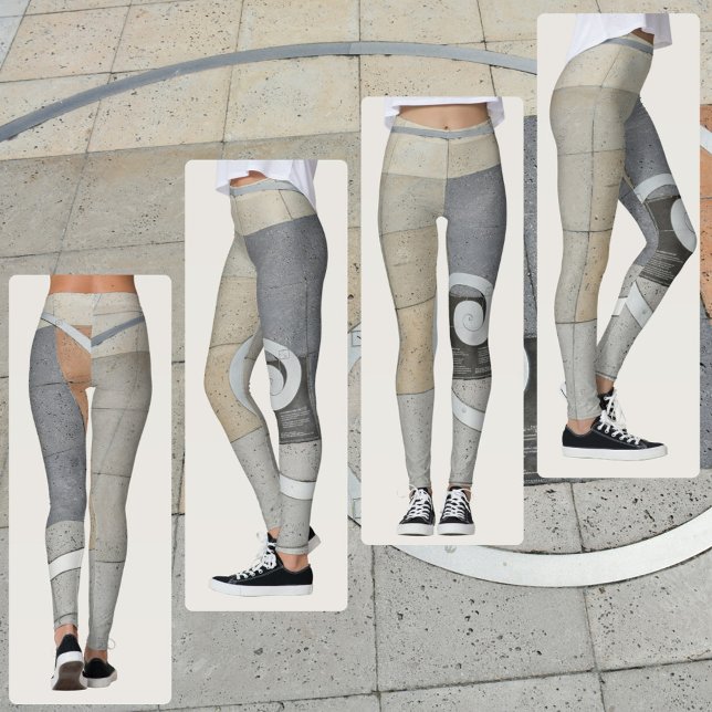 Golden Spiral Greige Beige Grey Leggings (Creator Uploaded)