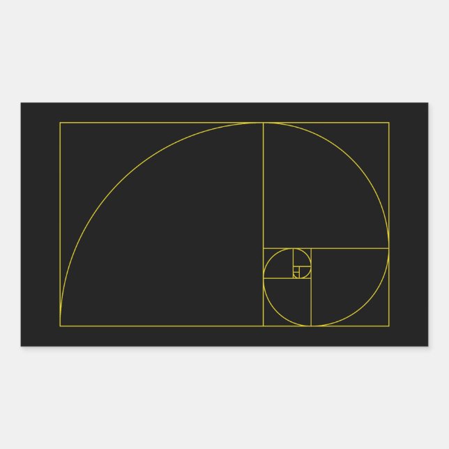 Golden Spiral Sacred Geometry Rectangular Sticker (Front)