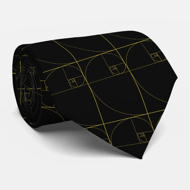Golden Spiral Sacred Geometry Tie (Rolled)