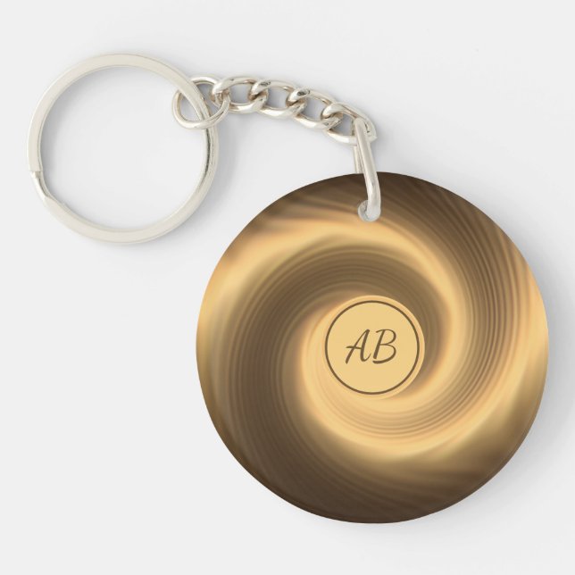 Golden spiral texture keychain (Front)