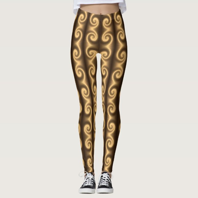 Golden spiral texture leggings (Front)