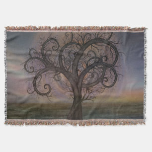 Golden Spiral Tree #3 Throw Blanket