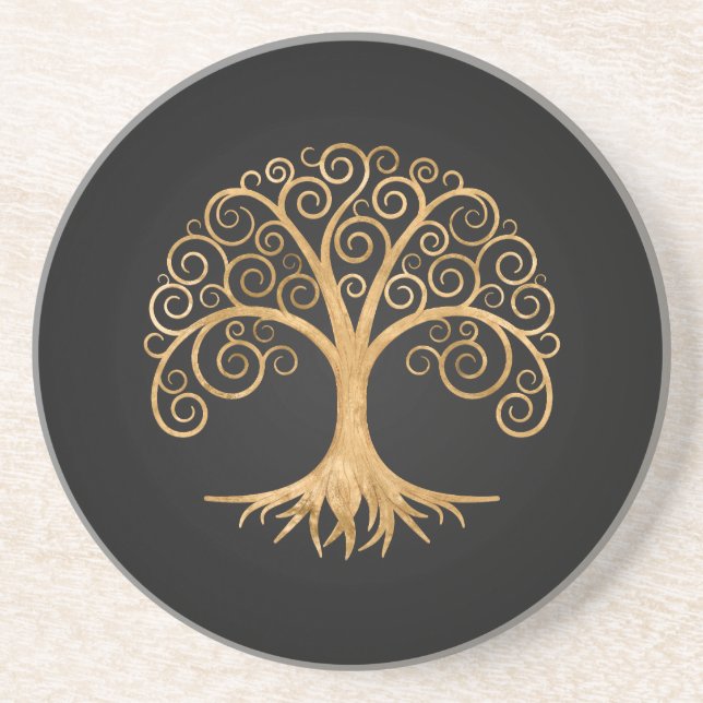 Golden Spiral Tree of Life  Coaster (Front)