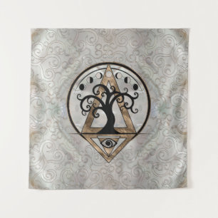 Golden Spiral  Tree - Sacred Geometry Tapestry