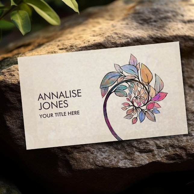 Golden Spiral - Watercolor Tree Branch Business Card (Creator Uploaded)