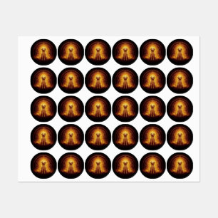 Golden Spirit Dog within Sacred Geometry