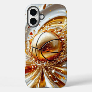 Golden Splash Basketball iPhone 16 Plus Case