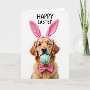 Golden Springtime Dog Card