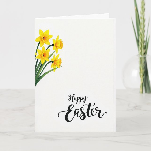 Golden Springtime Flower Card (Front)