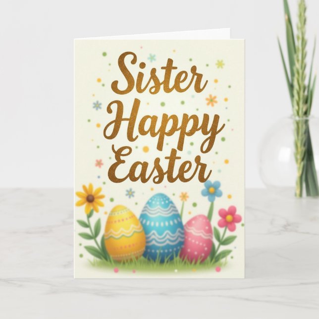 Golden Springtime Wave Pattern Card (Front)