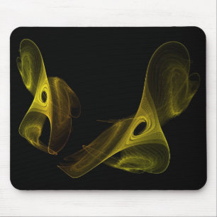 golden spun fractal mouse pad