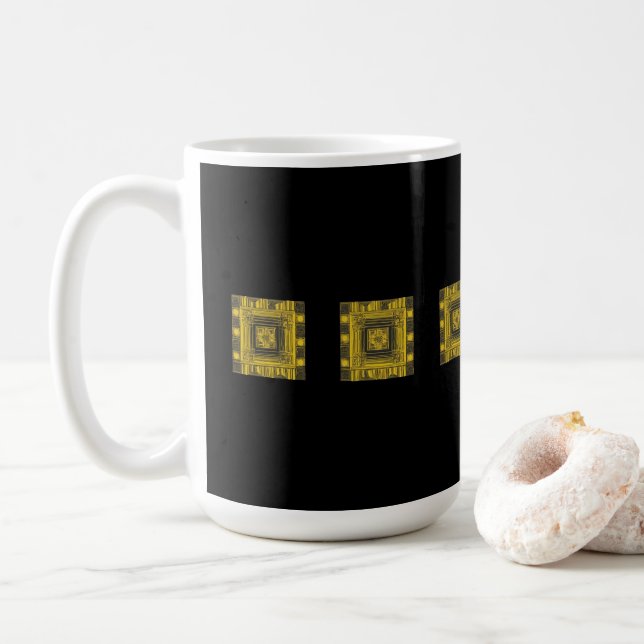 Golden Square AI art  Coffee Mug (With Donut)