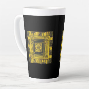 Golden Square AI art Latte Mug