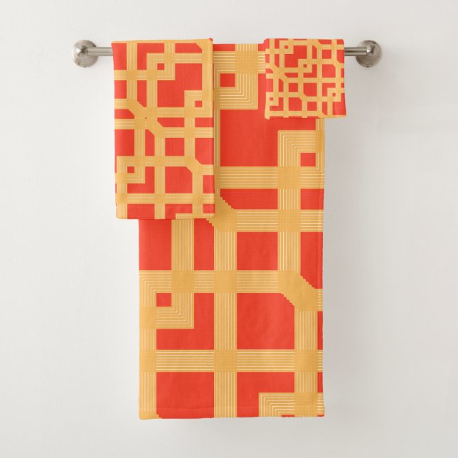 Golden Square Layers  Bath Towel Set (Insitu)