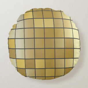 Golden square texture -vintage illustrationabstrac round cushion