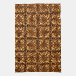 Golden Squares Tea Towel
