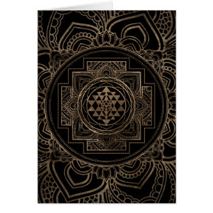 Golden Sri Yantra / Sri Chakra in lotus