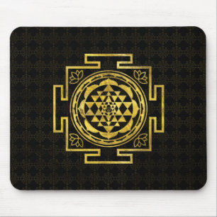 Golden Sri Yantra / Sri Chakra Mouse Pad