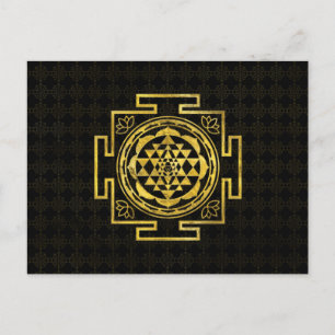Golden Sri Yantra  / Sri Chakra Postcard