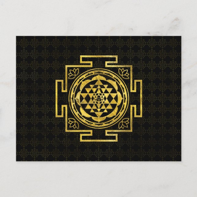 Golden Sri Yantra  / Sri Chakra Postcard (Front)