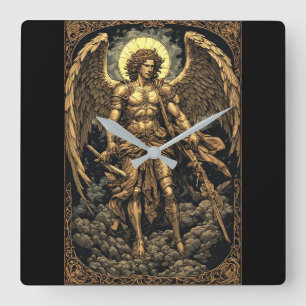 Golden St. Michael Wall Clock