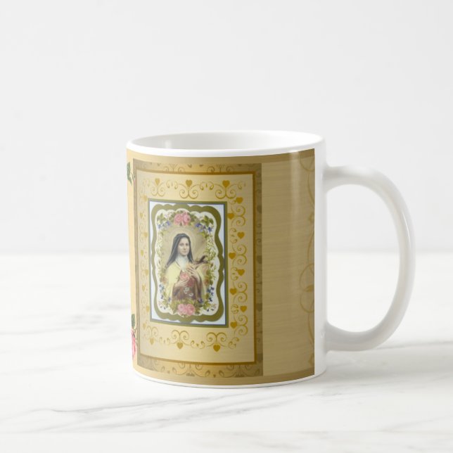 Golden St. Therese the Little Flower Mug GIFT (Right)