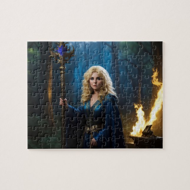 Golden Staff Sorceress of the Magic Woods Jigsaw Puzzle (Horizontal)