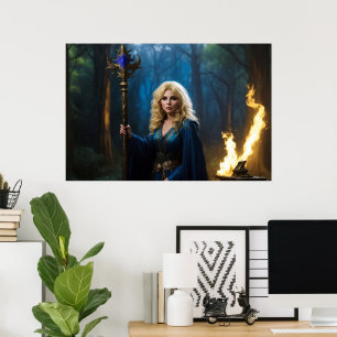 Golden Staff Sorceress of the Magic Woods Poster