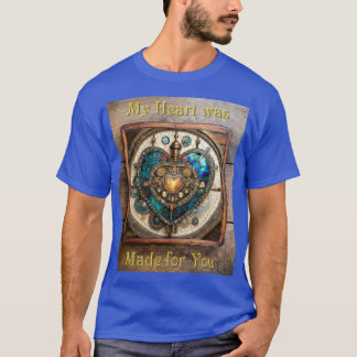 Golden Stained Glass Heart Steampunk Series T-Shirt