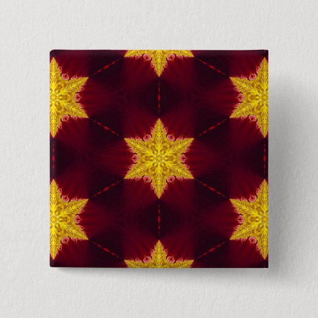 Golden Star 15 Cm Square Badge (Front)