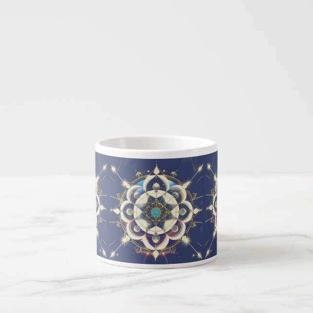 Golden Star Alignment – A Sacred Geometry Universe Espresso Cup (Front)