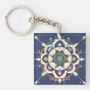 Golden Star Alignment – A Sacred Geometry Universe Key Ring