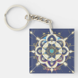 Golden Star Alignment – A Sacred Geometry Universe Key Ring