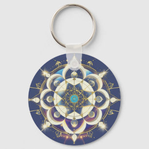 Golden Star Alignment – A Sacred Geometry Universe Key Ring