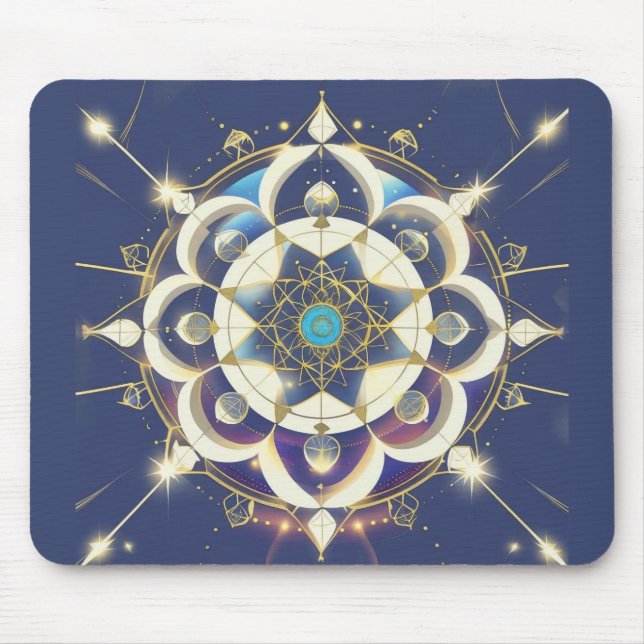 Golden Star Alignment – A Sacred Geometry Universe Mouse Pad (Front)