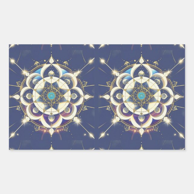 Golden Star Alignment – A Sacred Geometry Universe Rectangular Sticker (Front)