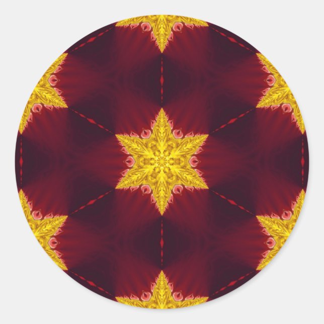 Golden Star Classic Round Sticker (Front)