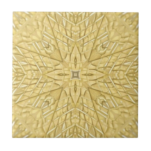 Golden star geometric design bright beautiful ceramic tile (Front)