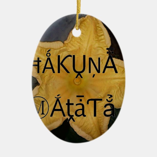 Golden Star Hakuna Matata Art Print Ceramic Ornament (Front)