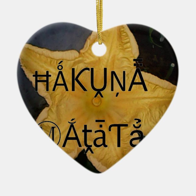 Golden Star Hakuna Matata Art Print Ceramic Ornament (Front)