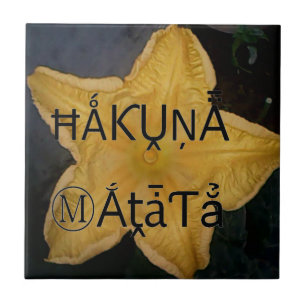 Golden Star Hakuna Matata Art Print Ceramic Tile